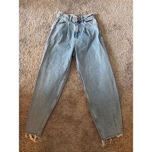 Zara Loose Vintage Slouchy Boyfriend Fit Tapered Cotton Jeans Size 00